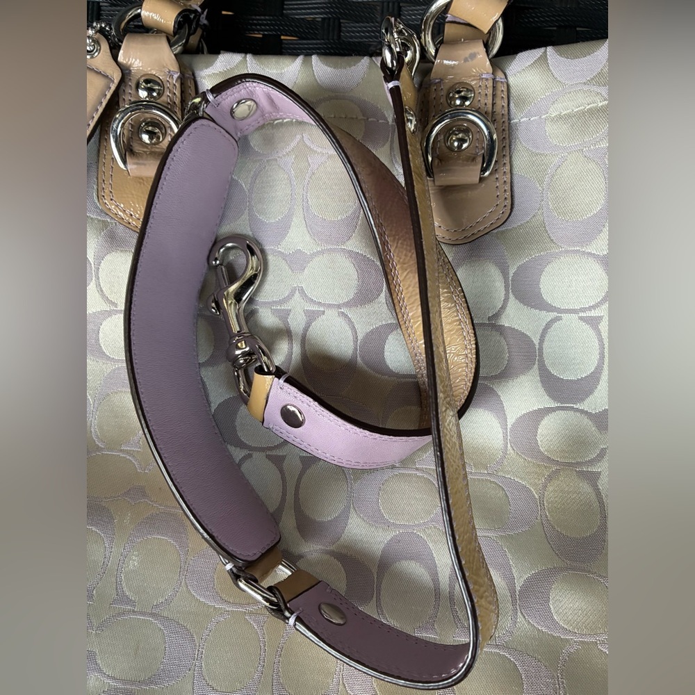 COACH BAG,Coach Cream and ligth purple Bag, COACH Shoulder Bag - Picture 16 of 16